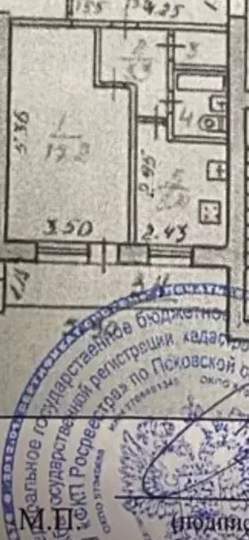 1-к кв. Псковская область, Псков Юбилейная ул., 89 (32.2 м) - Фото 1