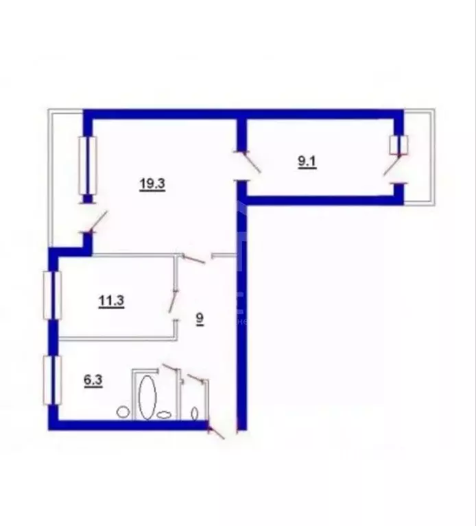 3-к кв. Санкт-Петербург просп. Королева, 42К1 (57.0 м) - Фото 2