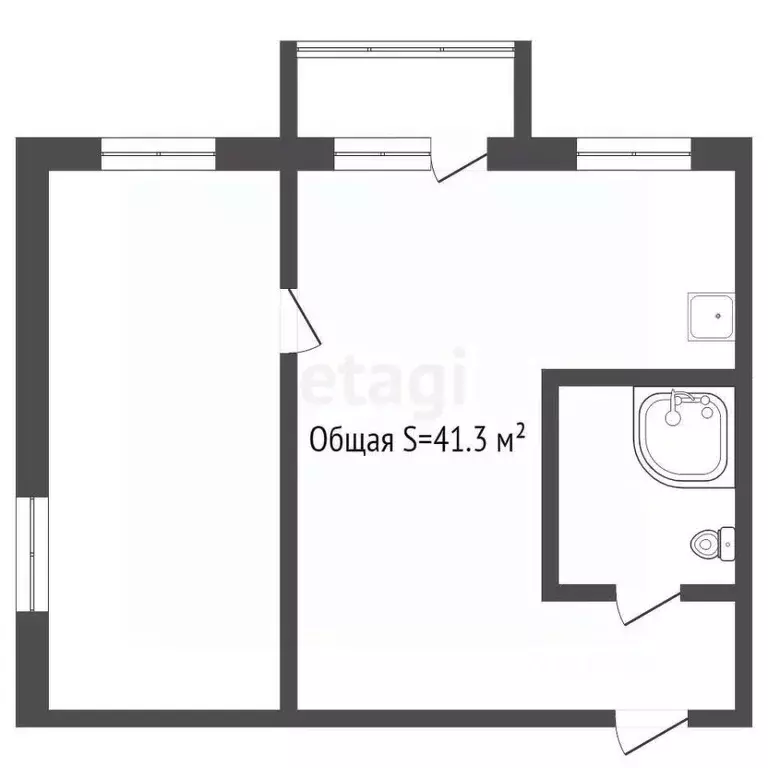 2-к кв. Кемеровская область, Прокопьевск Институтская ул., 24 (41.3 м) - Фото 2