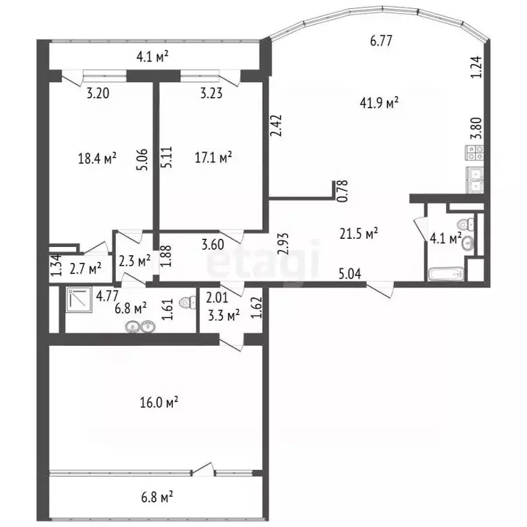 3-к кв. Санкт-Петербург Варшавская ул., 9к1 (170.0 м) - Фото 2