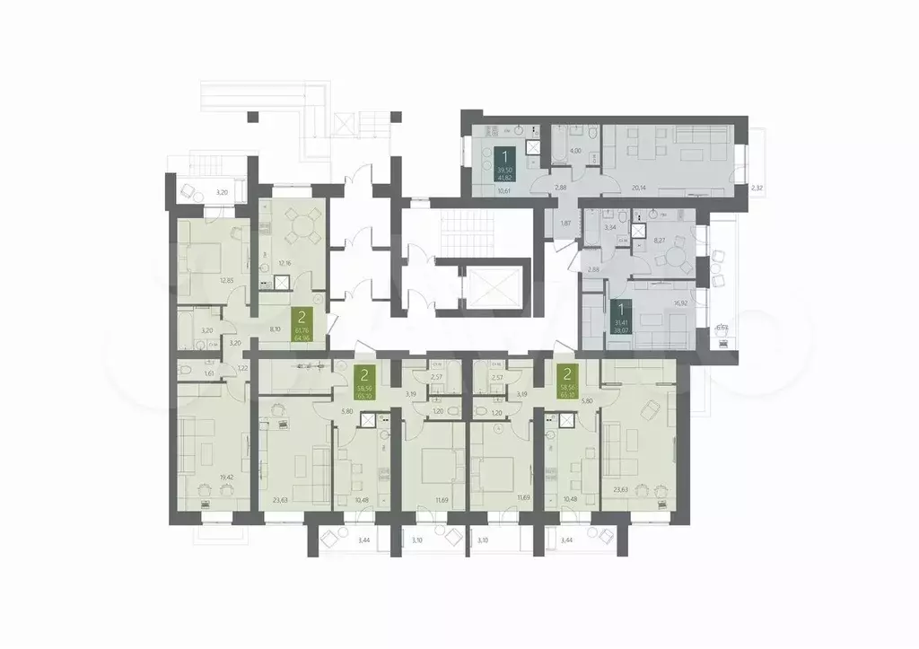 1-к. квартира, 39,5 м, 1/10 эт. - Фото 0