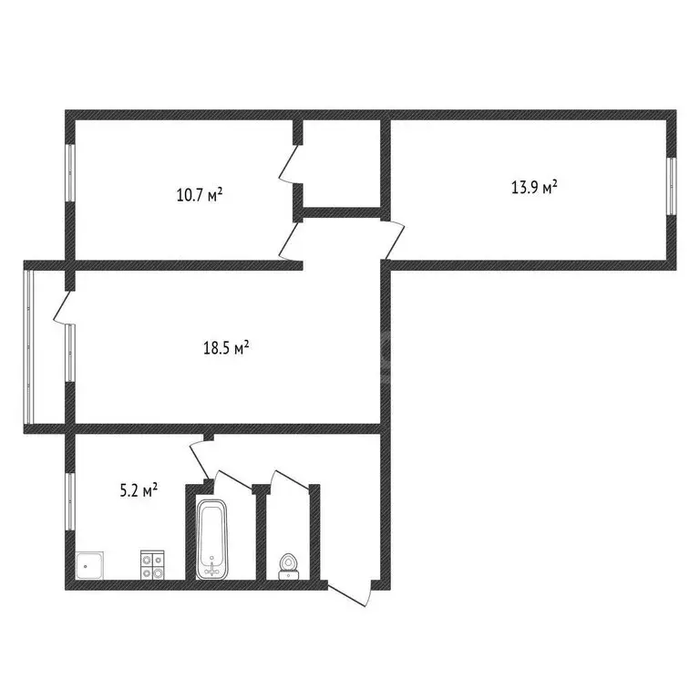 3-комнатная квартира: Черкесск, Интернациональная улица, 8 (58 м) - Фото 2