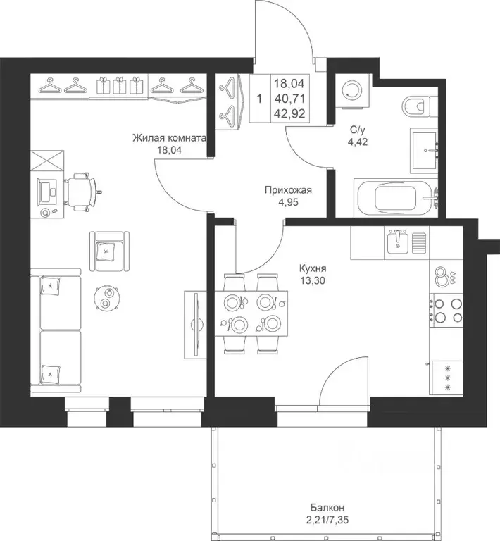 1-к кв. Татарстан, Лаишевский район, Столбищенское с/пос, с. Усады ул. ... - Фото 0