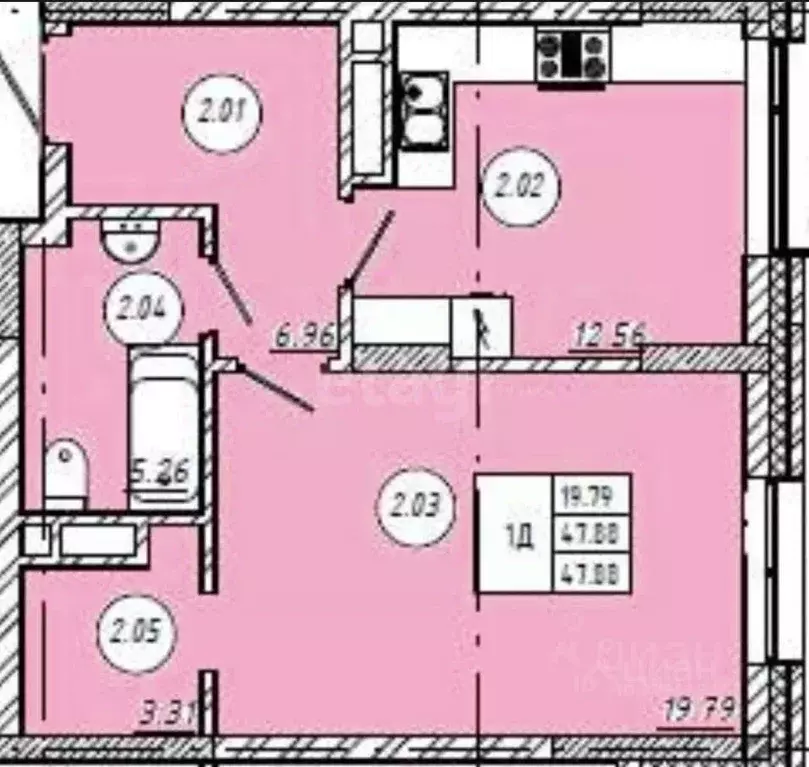 1-к кв. Татарстан, Казань ул. Галиаскара Камала, 39 (48.0 м) - Фото 2