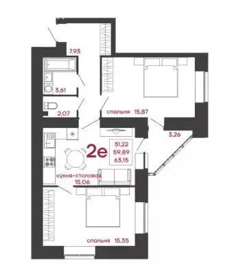 2-комнатная квартира: Пенза, улица Измайлова, 41В (65 м) - Фото 0