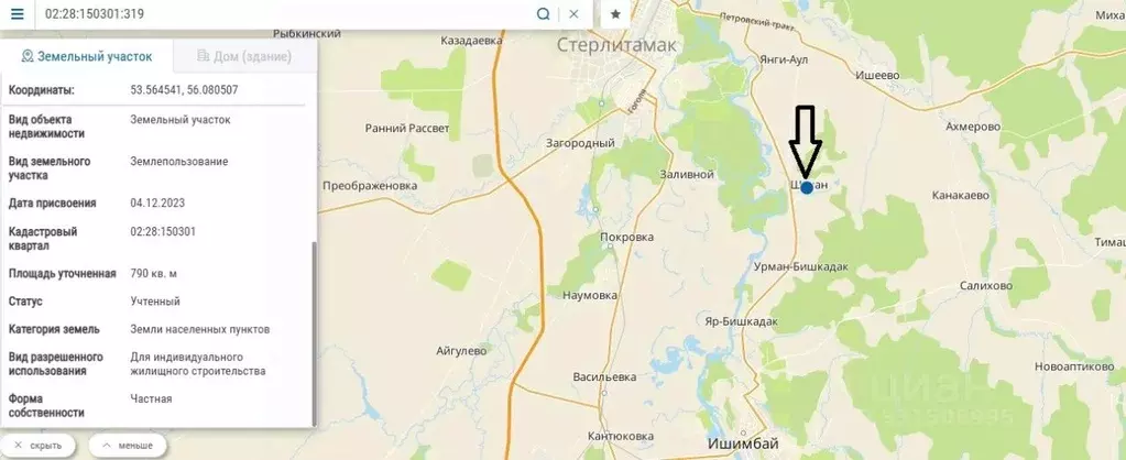 Участок в Башкортостан, Ишимбайский район, Урман-Бишкадакский ... - Фото 1