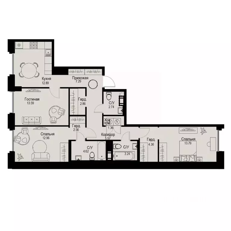 3-к кв. Санкт-Петербург ул. Профессора Попова, 38 (88.23 м) - Фото 0
