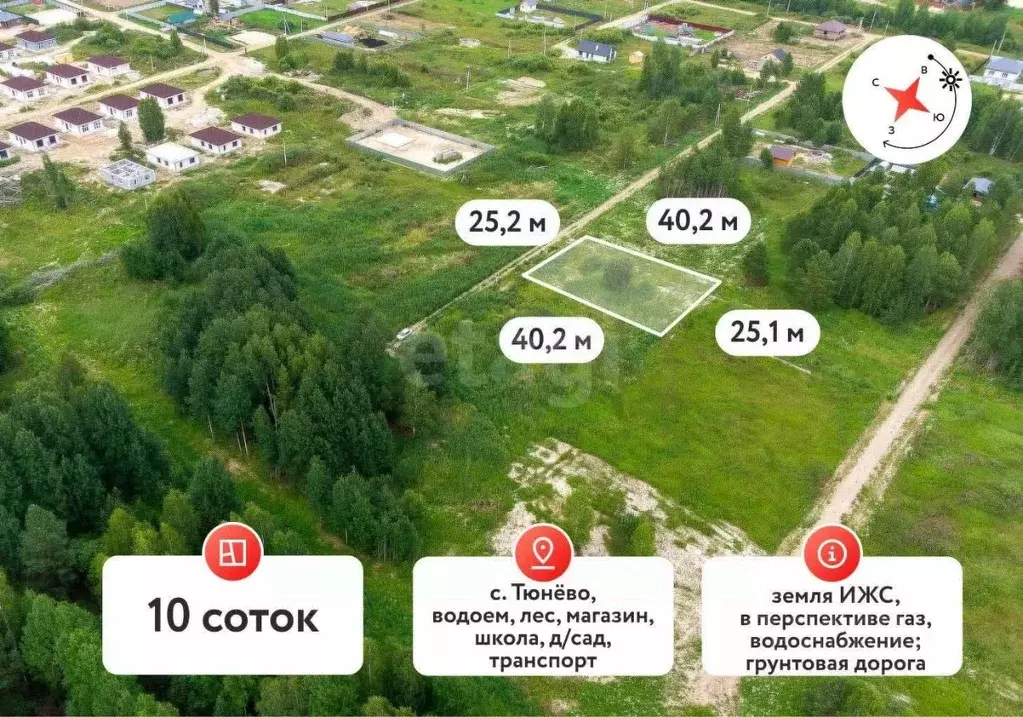 Участок в Тюменская область, Нижнетавдинский район, с. Тюнево  (10.0 ... - Фото 0