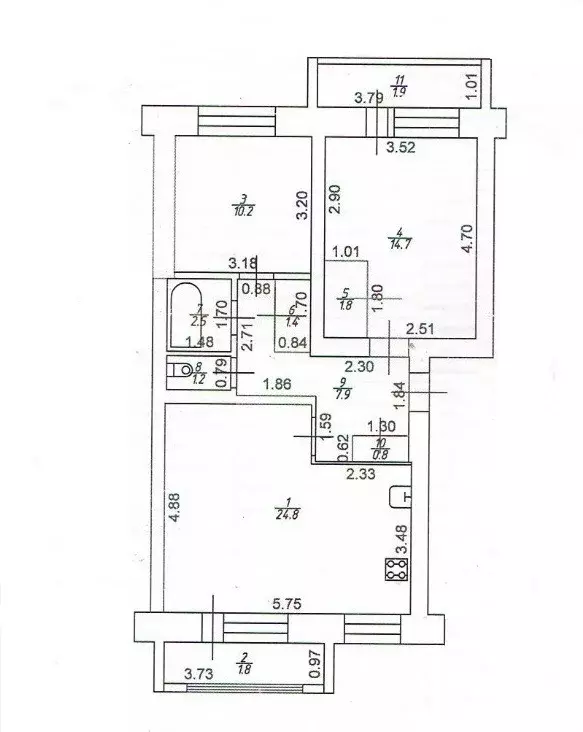 Продаётся 3-к квартира, 65.3 м - Фото 1