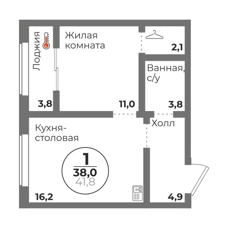 1-комнатная квартира: Челябинск, Комсомольский проспект, 20/17 (38 м) - Фото 0