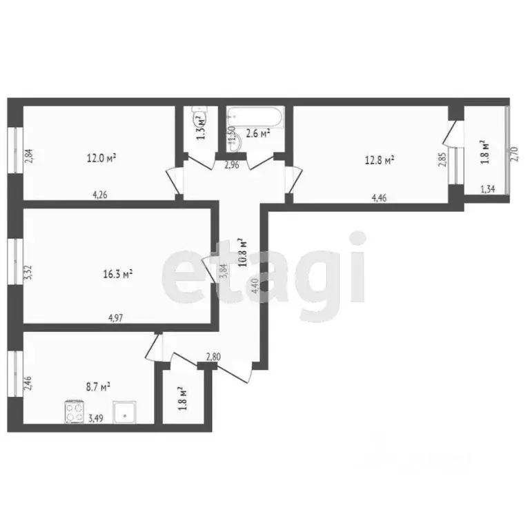 3-к кв. Башкортостан, Стерлитамак Солнечный мкр, ул. Караная Муратова, ... - Фото 2