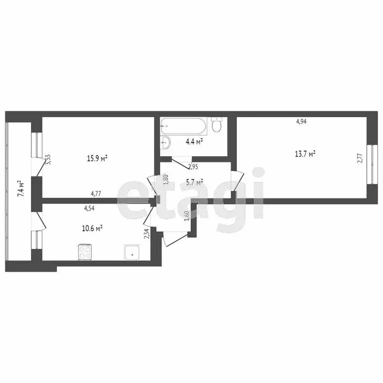 2-комнатная квартира: Ростов-на-Дону, улица Лелюшенко, 1А (56 м) - Фото 0