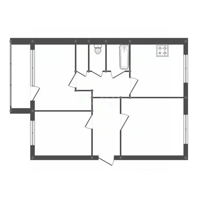 3-к кв. Амурская область, Белогорск ул. Ленина, 95 (63.3 м) - Фото 1