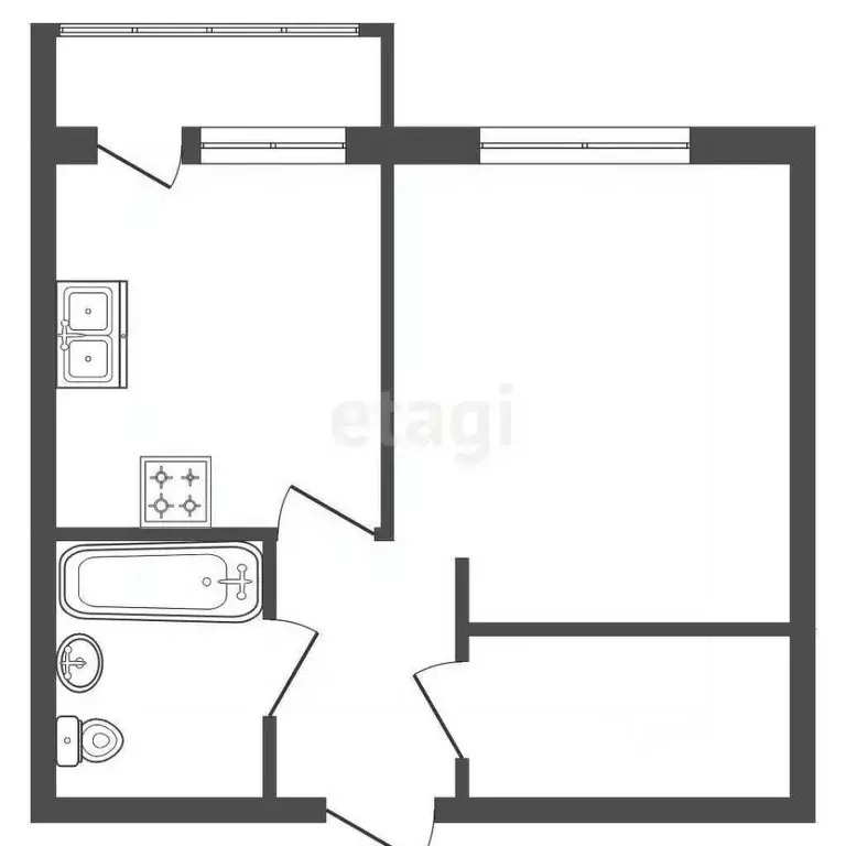 1-к кв. Санкт-Петербург, Санкт-Петербург, Колпино Загородная ул., 45к4 ... - Фото 2