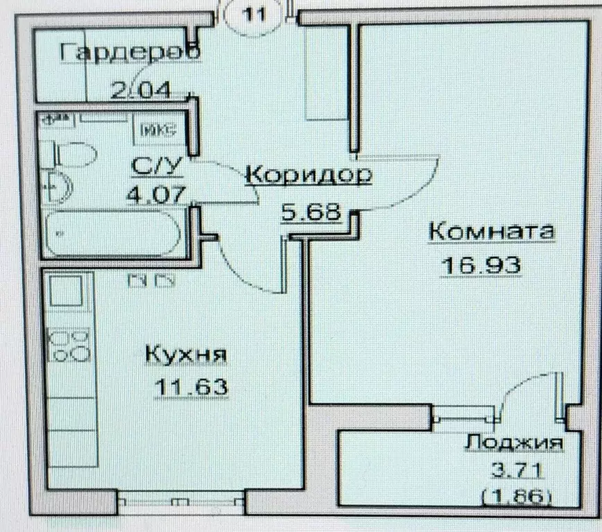 1-к кв. Пермский край, Пермь ул. Гусарова, 5А (40.3 м) - Фото 2