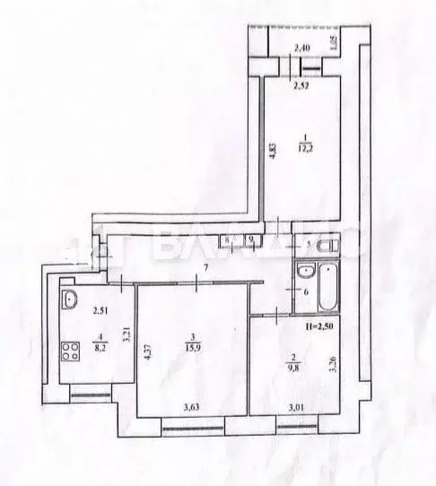 3-к кв. Волгоградская область, Волгоград Триумфальная ул., 28 (63.0 м) - Фото 2