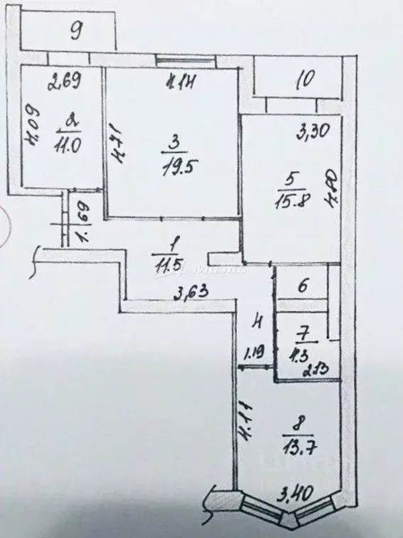 3-к кв. Крым, Симферополь ул. Камская, 37 (88.8 м) - Фото 2