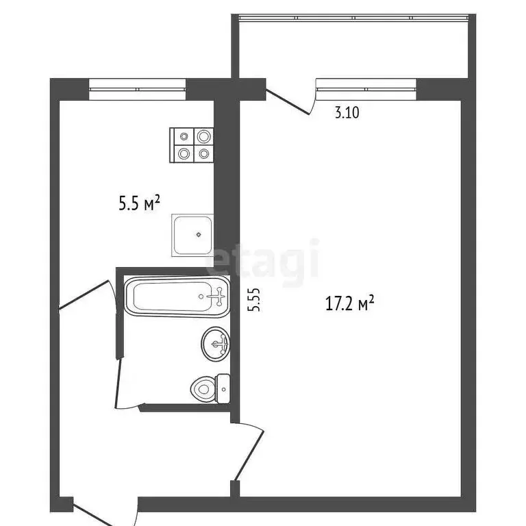 1-комнатная квартира: Петропавловск-Камчатский, проспект Победы, 4 ... - Фото 0