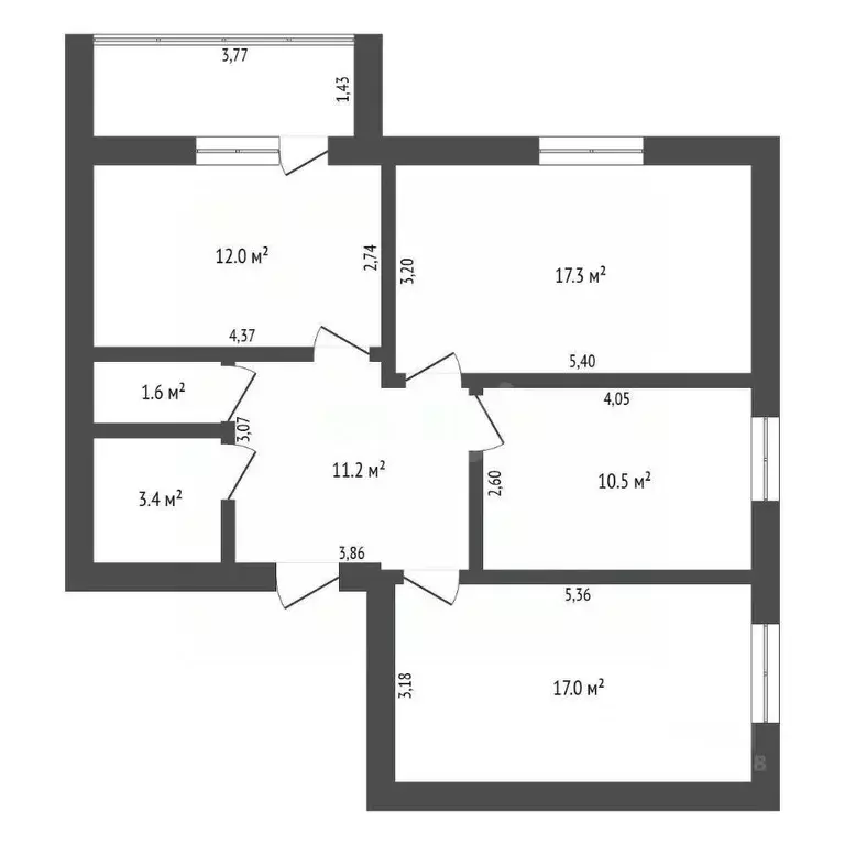 3-к кв. Амурская область, Благовещенск Высокая ул., 53 (75.7 м) - Фото 1