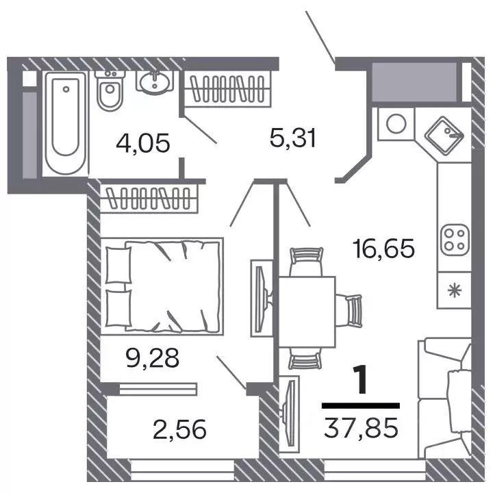 1-к кв. Рязанская область, Рязань Петра и Февронии жилой комплекс ... - Фото 1