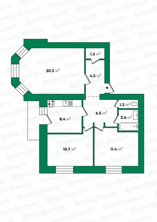 3-к кв. Кировская область, Киров ул. Труда, 24 (66.9 м) - Фото 2