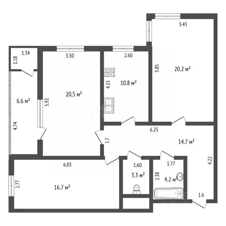 3-к кв. Крым, Ялта ул. Крупской, 52 (97.5 м) - Фото 1