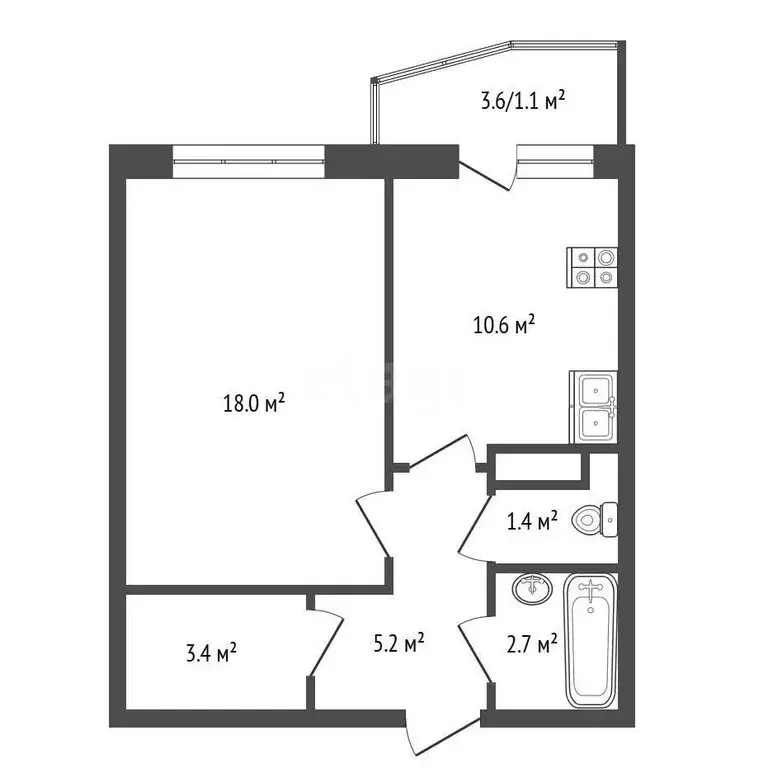 1-комнатная квартира: Ярославль, улица Батова, 28/2 (41.9 м) - Фото 0