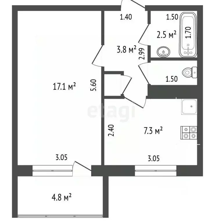 1-к кв. Нижегородская область, Выкса ул. Осипенко, 5 (32.4 м) - Фото 0