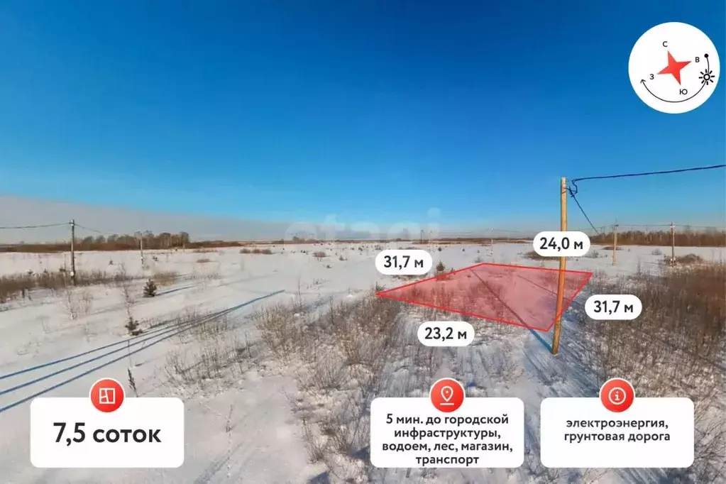 Участок в Тюменская область, Тюмень  (7.5 сот.) - Фото 1