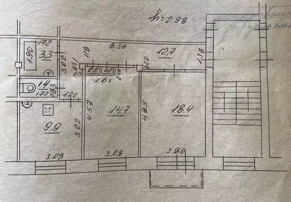 2-к. квартира, 61,6 м, 4/5 эт. - Фото 0