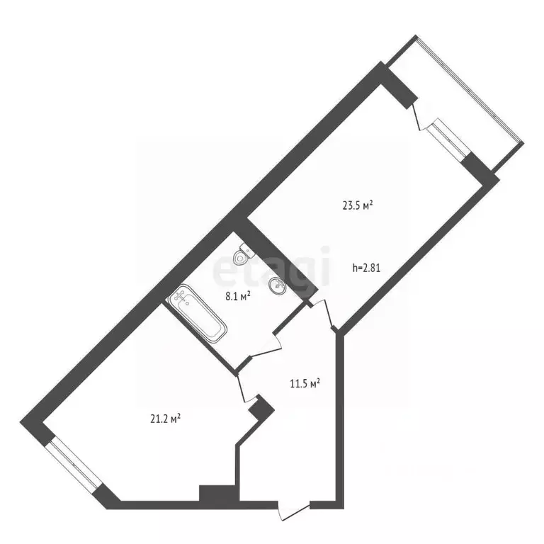 2-к кв. Красноярский край, Красноярск ул. Молокова, 1к2 (64.3 м) - Фото 1