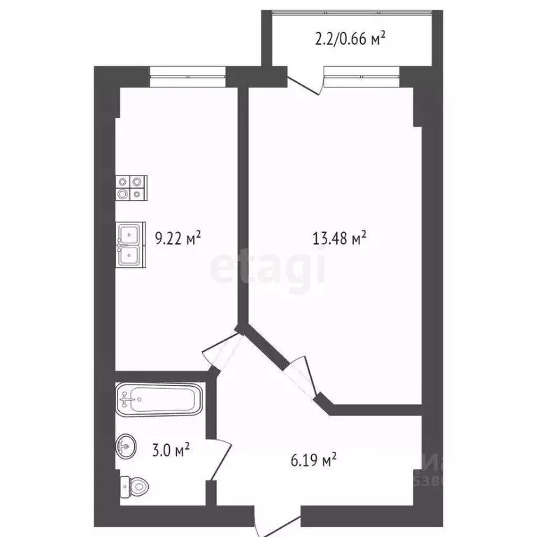 Студия Ростовская область, Аксай ул. Платова, 101А (31.5 м) - Фото 1