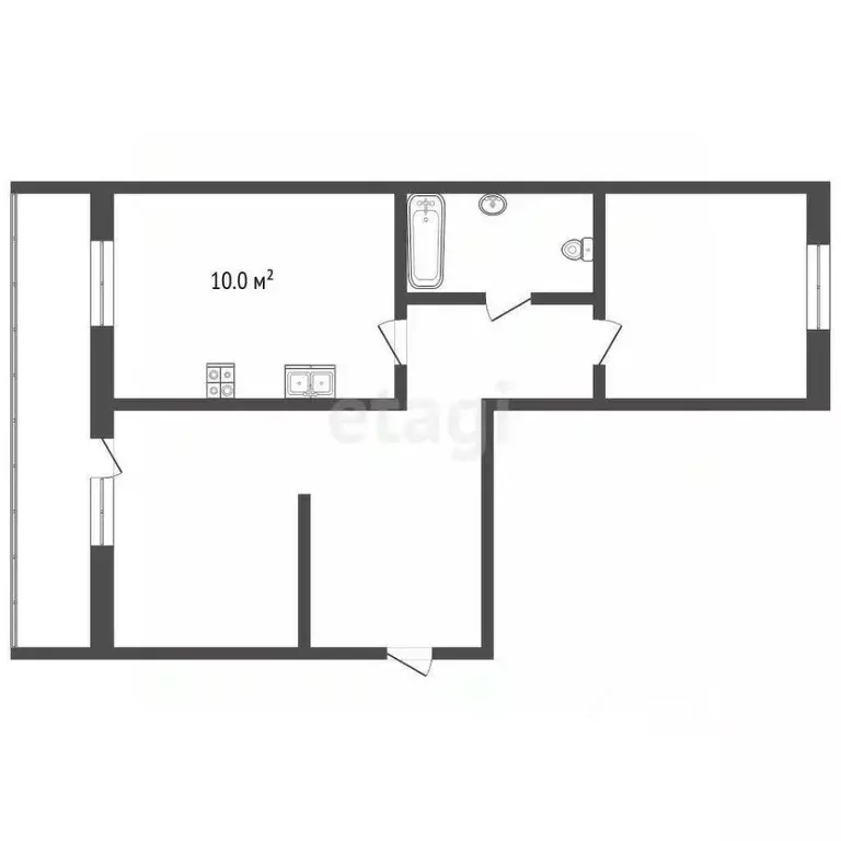 2-к кв. Саратовская область, Энгельс Партизанская ул., 1 (52.9 м) - Фото 2