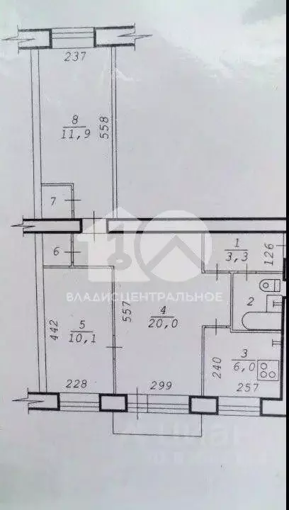 3-к кв. Новосибирская область, Новосибирск Красный просп., 67А (57.0 ... - Фото 1