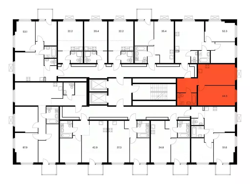 1-к кв. Татарстан, Казань Нокса Парк жилой комплекс, 2 (44.5 м) - Фото 1