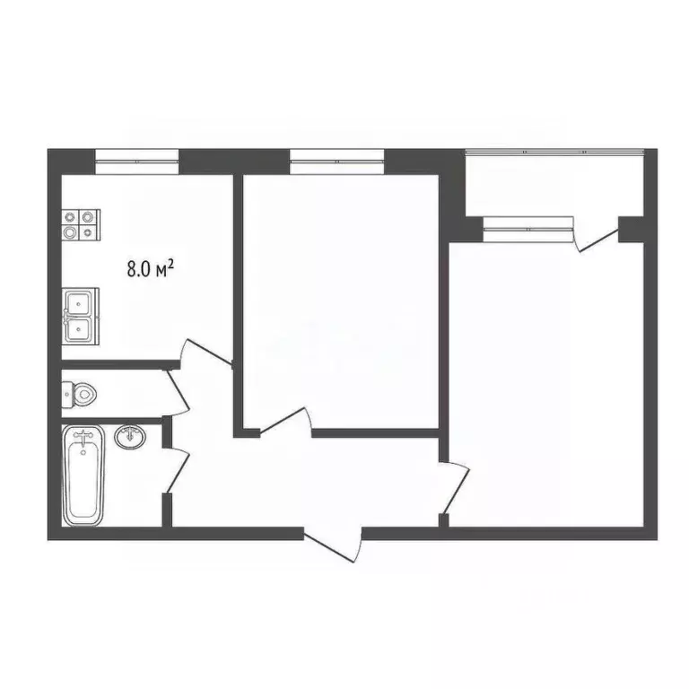 2-к кв. Ростовская область, Аксай ул. Чернышевского, 12/139 (51.0 м) - Фото 1
