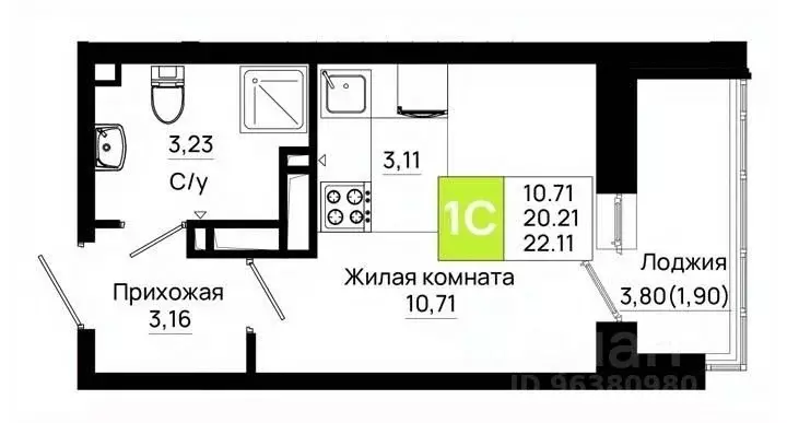 Студия Ростовская область, Ростов-на-Дону Нефтекачка кв-л, Октябрь ... - Фото 0