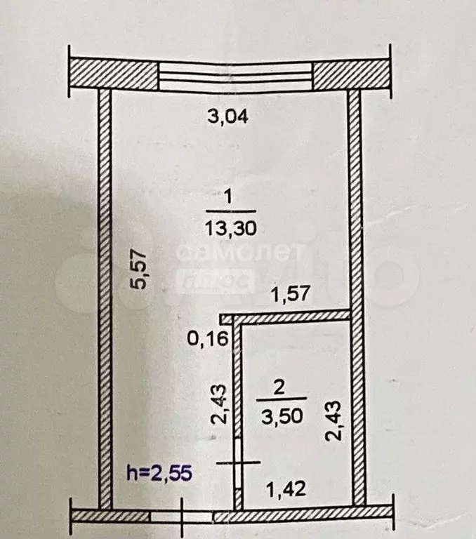 Квартира-студия, 16,8 м, 1/10 эт. - Фото 0