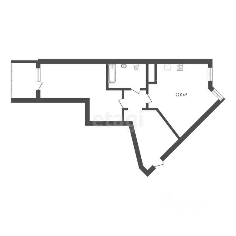 1-к кв. Тюменская область, Тюмень ул. Малыгина, 90 (59.9 м) - Фото 1