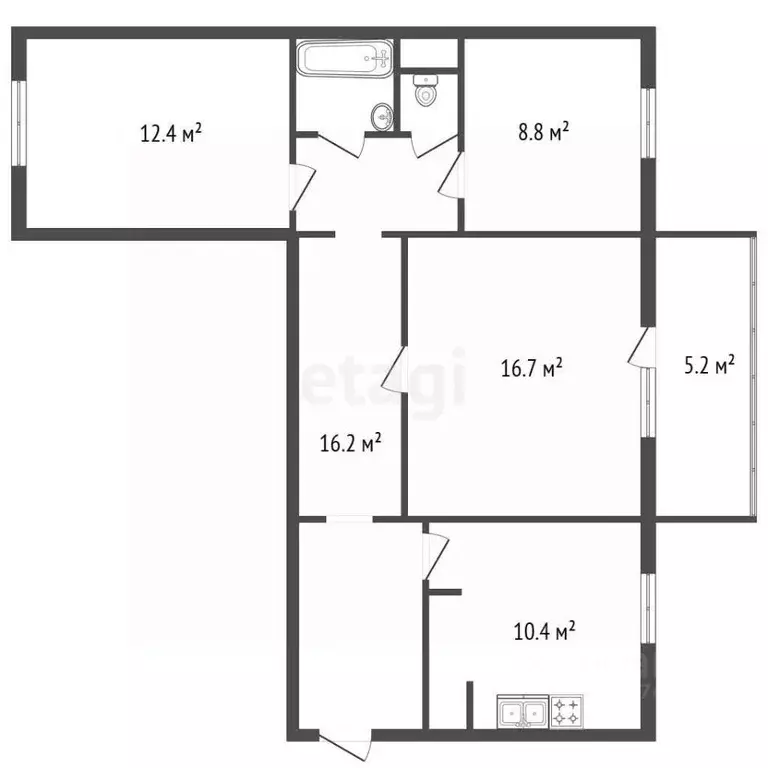 3-к кв. Санкт-Петербург Рябовское ш., 121К3 (67.9 м) - Фото 2