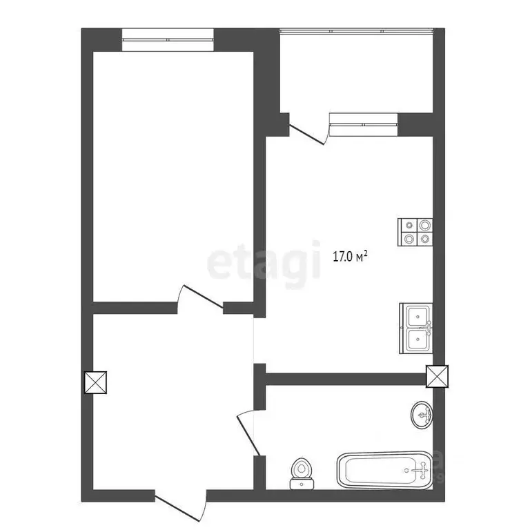 2-к кв. Крым, Ялта ул. Дражинского, 48 (44.9 м) - Фото 1