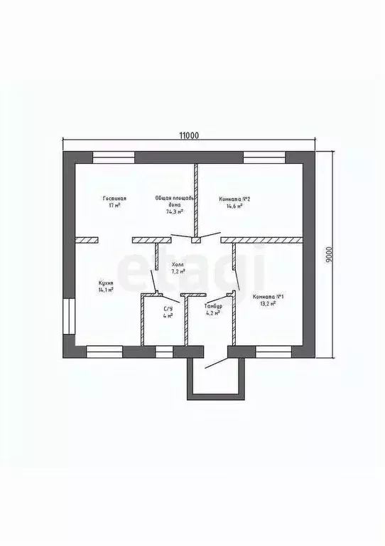 Дом в Татарстан, с. Верхний Услон ул. Дарьи Меньшиковой, 19 (78 м) - Фото 0