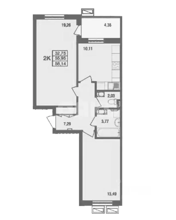 2-к кв. Московская область, Раменское ул. Семейная, 7 (58.2 м) - Фото 2