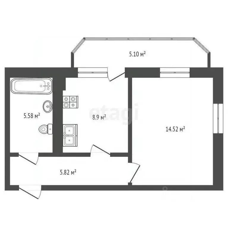 Квартира, 2 комнаты, 35 м - Фото 0