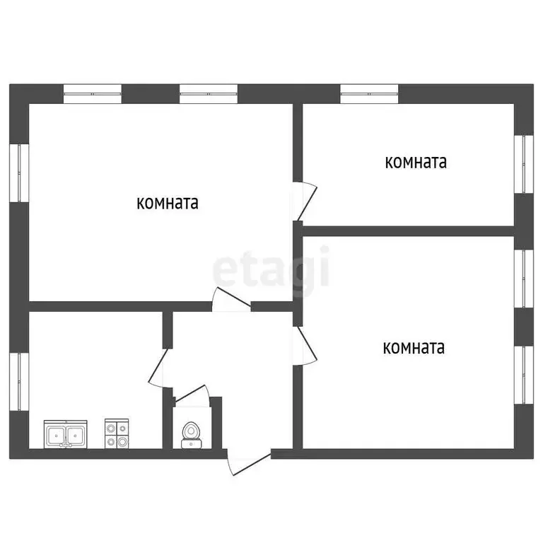 3-комнатная квартира: Ялуторовск, улица Седова, 20 (51.7 м) - Фото 1
