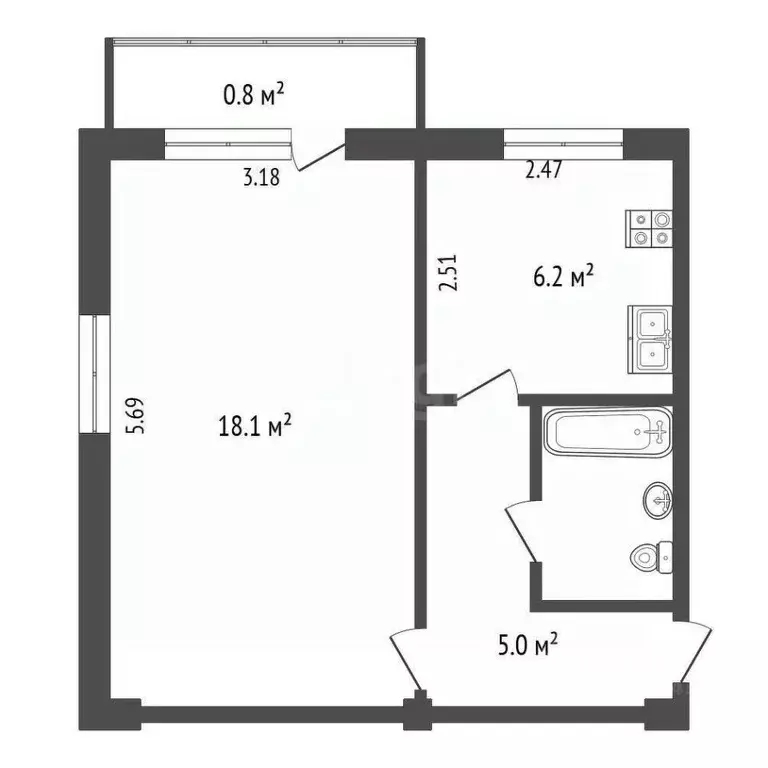 1-к кв. Псковская область, Псков ул. Военный Городок-3, 96 (31.7 м) - Фото 1