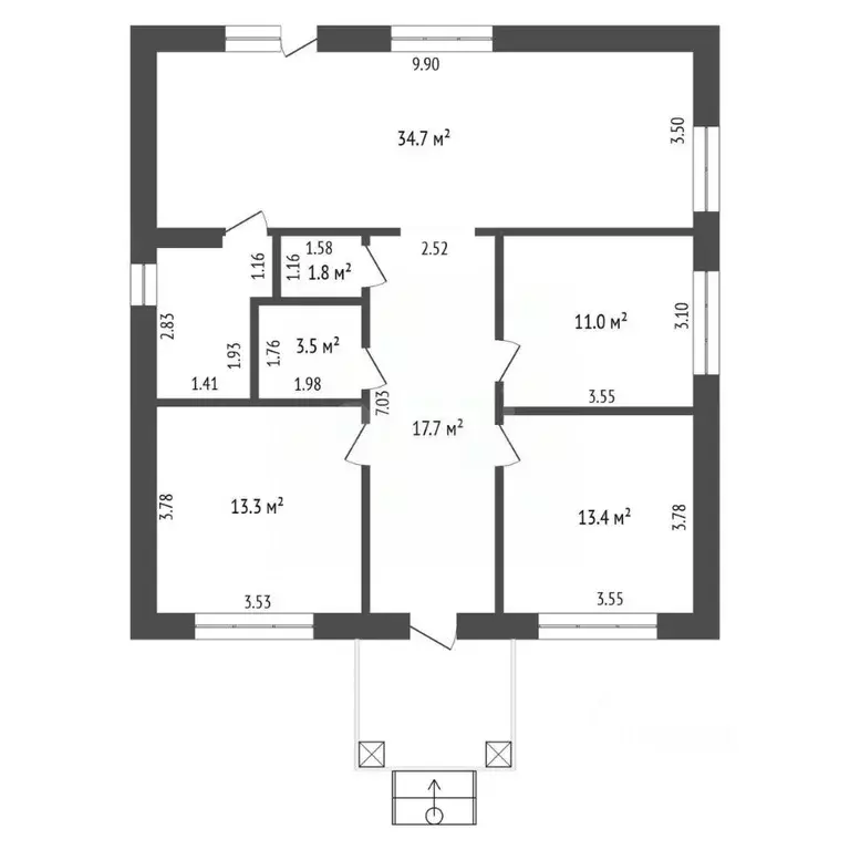 Дом в Мордовия, с. Лямбирь ул. Луговая, 22 (106 м) - Фото 2