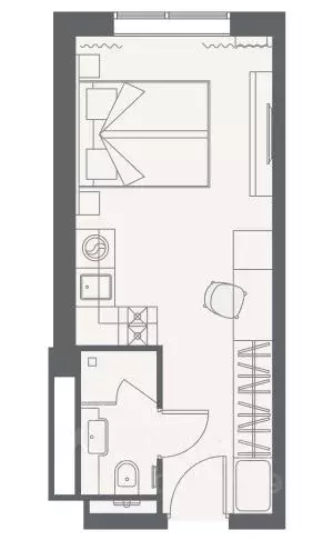Студия Санкт-Петербург Камышовая ул., 25 (22.57 м) - Фото 0
