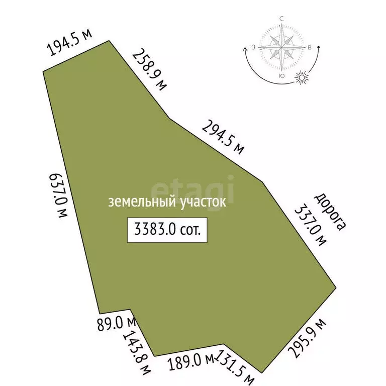 Участок в Каменское, Овражная улица, 4 (3382.96 м) - Фото 1