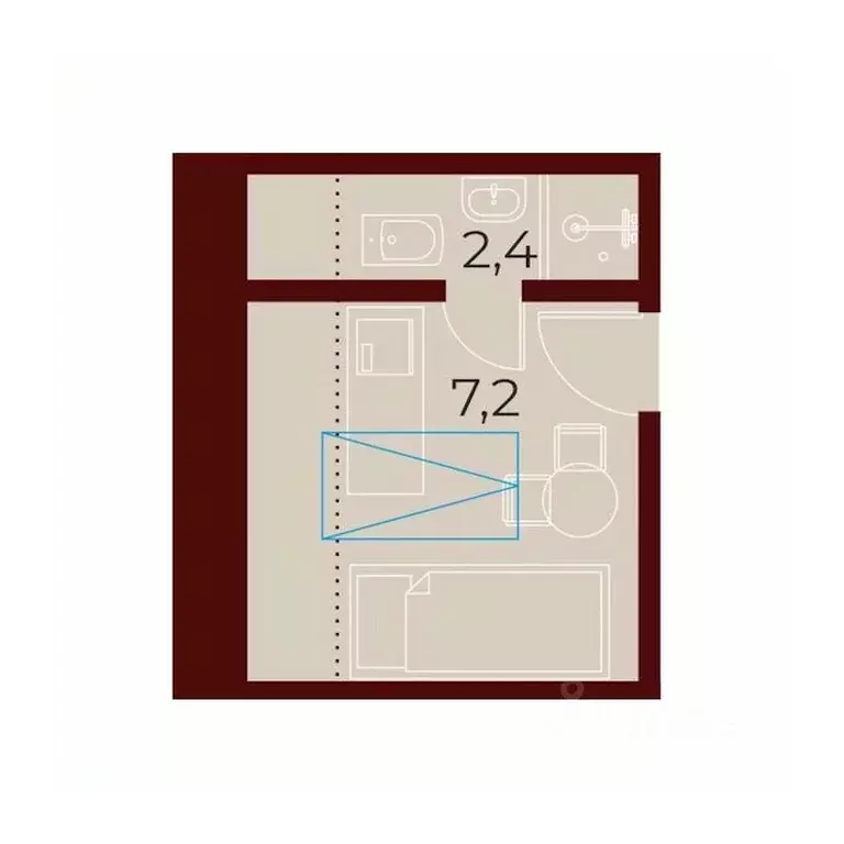 Студия Санкт-Петербург ул. Константина Заслонова, 8Б (9.6 м) - Фото 2